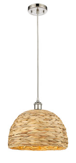 Downtown Urban One Light Pendant in Polished Nickel (405|516-1P-PN-RBD-12-NAT)