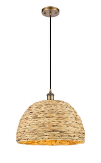Downtown Urban One Light Pendant in Brushed Brass (405|516-1P-BB-RBD-16-NAT)