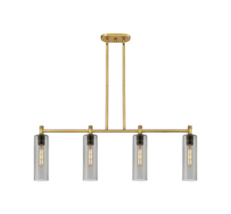 Downtown Urban LED Island Pendant in Brushed Brass (405|434-4I-BB-G434-12SM)