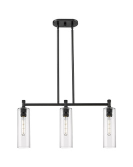 Downtown Urban LED Island Pendant in Matte Black (405|434-3I-BK-G434-12CL)