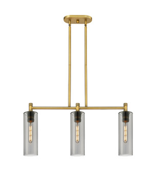 Downtown Urban LED Island Pendant in Brushed Brass (405|434-3I-BB-G434-12SM)