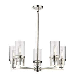 Downtown Urban LED Chandelier in Polished Nickel (405|426-5CR-PN-G426-8CL)