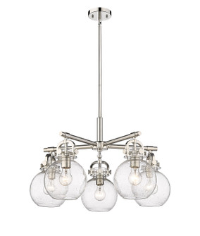 Downtown Urban Five Light Chandelier in Polished Nickel (405|410-5CR-PN-G410-7SDY)