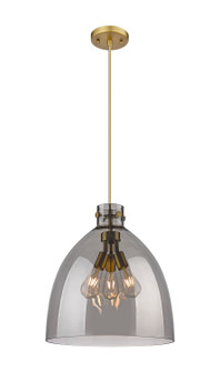 Downtown Urban Three Light Pendant in Brushed Brass (405|410-3PL-BB-G412-18SM)