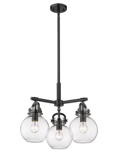 Downtown Urban Three Light Pendant in Matte Black (405|410-3CR-BK-G410-7CL)