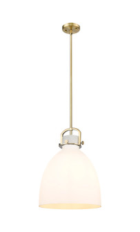 Downtown Urban One Light Pendant in Brushed Brass (405|410-1SL-BB-G412-14WH)