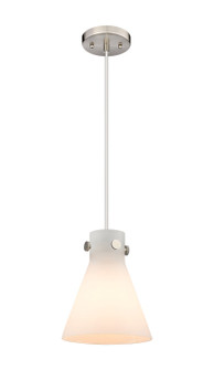 Downtown Urban One Light Pendant in Brushed Satin Nickel (405|410-1PS-SN-G411-8WH)