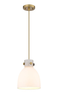 Downtown Urban One Light Pendant in Brushed Brass (405|410-1PS-BB-G412-8WH)