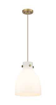 Downtown Urban One Light Pendant in Brushed Brass (405|410-1PM-BB-G412-10WH)