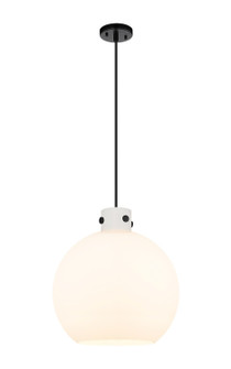 Newton One Light Pendant in Matte Black (405|410-1PL-BK-G410-16WH)