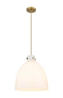Downtown Urban One Light Pendant in Brushed Brass (405|410-1PL-BB-G412-16WH)
