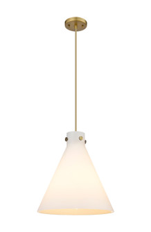 Downtown Urban One Light Pendant in Brushed Brass (405|410-1PL-BB-G411-16WH)