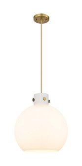 Newton One Light Pendant in Brushed Brass (405|410-1PL-BB-G410-16WH)