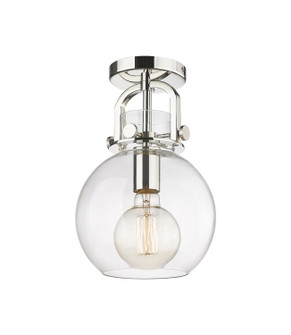 Downtown Urban One Light Flush Mount in Polished Nickel (405|410-1F-PN-G410-8CL)