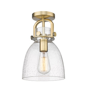 Downtown Urban One Light Flush Mount in Brushed Brass (405|410-1F-BB-G412-8SDY)