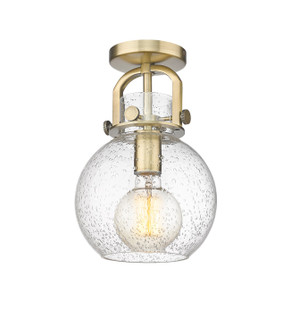 Downtown Urban One Light Flush Mount in Brushed Brass (405|410-1F-BB-G410-8SDY)