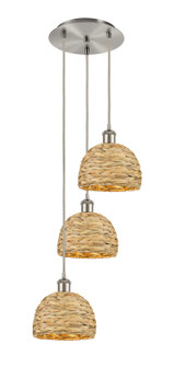 Downtown Urban Three Light Pendant in Brushed Satin Nickel (405|113B-3P-SN-RBD-8-NAT)