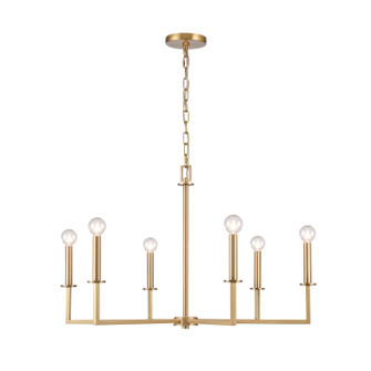 Dunne Six Light Chandelier in Lacquered Brass (45|89886/6)