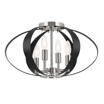 Cecil Four Light Flush Mount in Polished Nickel (12|52588PN)
