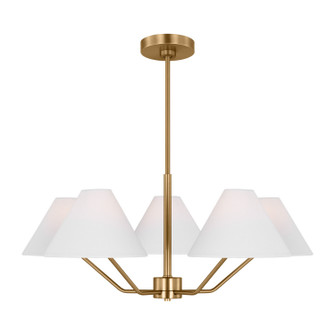 Burke Five Light Chandelier in Satin Brass (454|DJC1005SB)