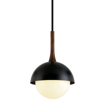 Cadet One Light Pendant in Black And Natural Acacia (67|F7644-SBK)