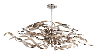 Graffiti Six Light Linear Pendant in Silver Leaf Polished Stainless (68|154-56-SL/SS)
