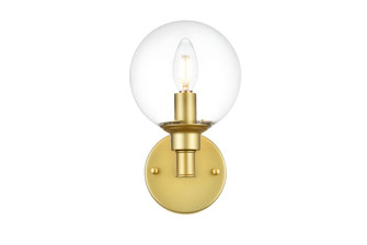 Jaelynn One Light Bath Sconce in Brass and Clear (173|LD7318W6BRA)