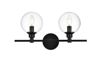 Jaelynn Two Light Bath Sconce in Black and Clear (173|LD7318W19BLK)