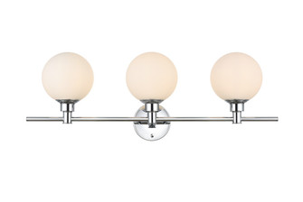 Cordelia Three Light Bath Sconce in Chrome and frosted white (173|LD7317W28CH)