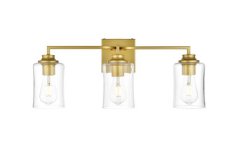 Ronnie Three Light Bath Sconce in Brass and Clear (173|LD7314W23BRA)