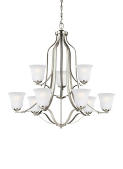 Emmons Nine Light Chandelier in Brushed Nickel (1|3139009EN3-962)