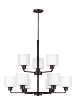 Canfield Nine Light Chandelier in Bronze (1|3128809-710)