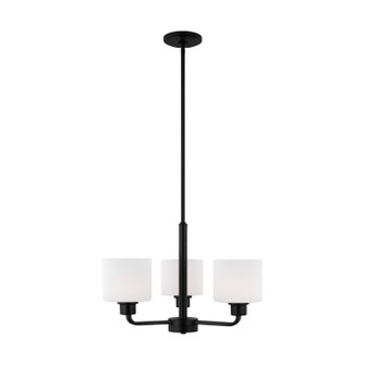 Canfield Three Light Chandelier in Midnight Black (1|3128803-112)