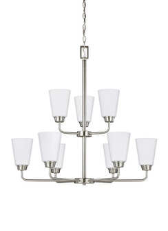 Kerrville Nine Light Chandelier in Brushed Nickel (1|3115209EN3-962)