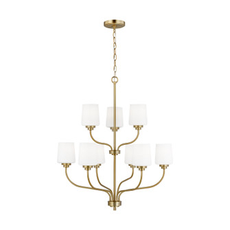 Windom Nine Light Chandelier in Satin Brass (1|3102809-848)