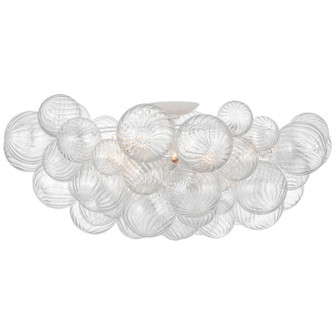 Talia LED Flush Mount in Plaster White and Clear Swirled Glass (268|JN 4114PW/CG)