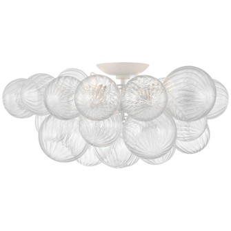 Talia LED Flush Mount in Plaster White and Clear Swirled Glass (268|JN 4113PW/CG)
