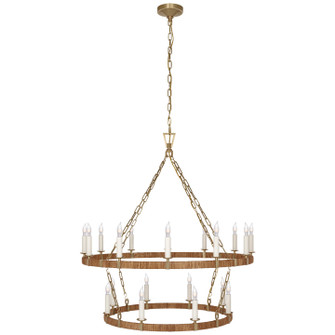 Darlana Wrapped LED Chandelier in Antique-Burnished Brass and Natural Rattan (268|CHC 5880AB/NRT) Darlana Wrapped LED Chandelier in Antique-Burnished Brass and Natural Rattan (268|CHC 5880AB/NRT)