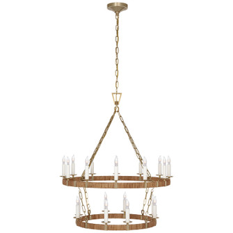 Darlana Wrapped LED Chandelier in Antique-Burnished Brass and Natural Rattan (268|CHC 5878AB/NRT)