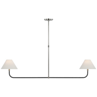 Basden LED Linear Chandelier in Polished Nickel and Black Rattan (268|CHC 5087PN/BRT-L)