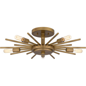 Quoizel Semi-Flush Mount Five Light Semi Flush Mount in Weathered Brass (10|QSF6158WS)