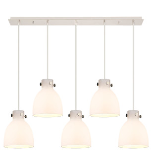 Downtown Urban Four Light Linear Pendant in Polished Nickel (405|125-410-1PS-PN-G412-8WH)