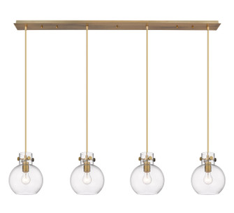 Downtown Urban Nine Light Linear Pendant in Brushed Brass (405|124-410-1PS-BB-G410-8CL)