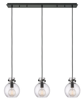 Newton Three Light Linear Pendant in Matte Black (405|123-410-1PS-BK-G410-8SDY)