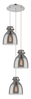 Downtown Urban Three Light Pendant in Polished Nickel (405|113-410-1PS-PN-G412-8SM)