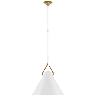 Laken LED Pendant in Hand-Rubbed Antique Brass and Natural Rattan (268|AL 5020HAB/NRT-WHT)