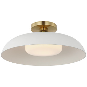 Cyrus LED Flush Mount in Hand-Rubbed Antique Brass and White (268|AL 4040HAB/WHT-WG)