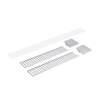 LED Linear Louver Accessory Set in Aluminum / Aluminum End Caps (167|NLUD-2LOUVAA)