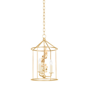 Adrienne Three Light Lantern in Vintage Gold Leaf (67|F1812-VGL)