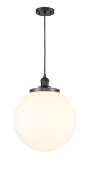 Franklin Restoration One Light Mini Pendant in Matte Black (405|201C-BK-G201-14)